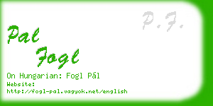 pal fogl business card